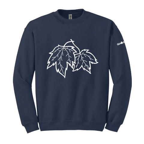 MAPLE LEAF - Adult Crewneck Sweatshirt 1801 - Navy
