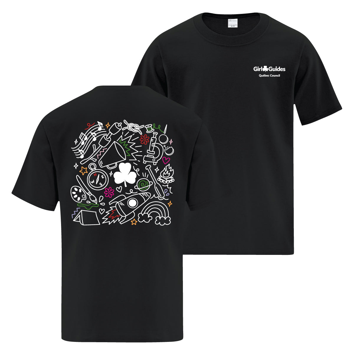 QC COUNCIL - COLLAGE - YOUTH T SHIRT - BLACK - ATC1000Y - ENGLISH