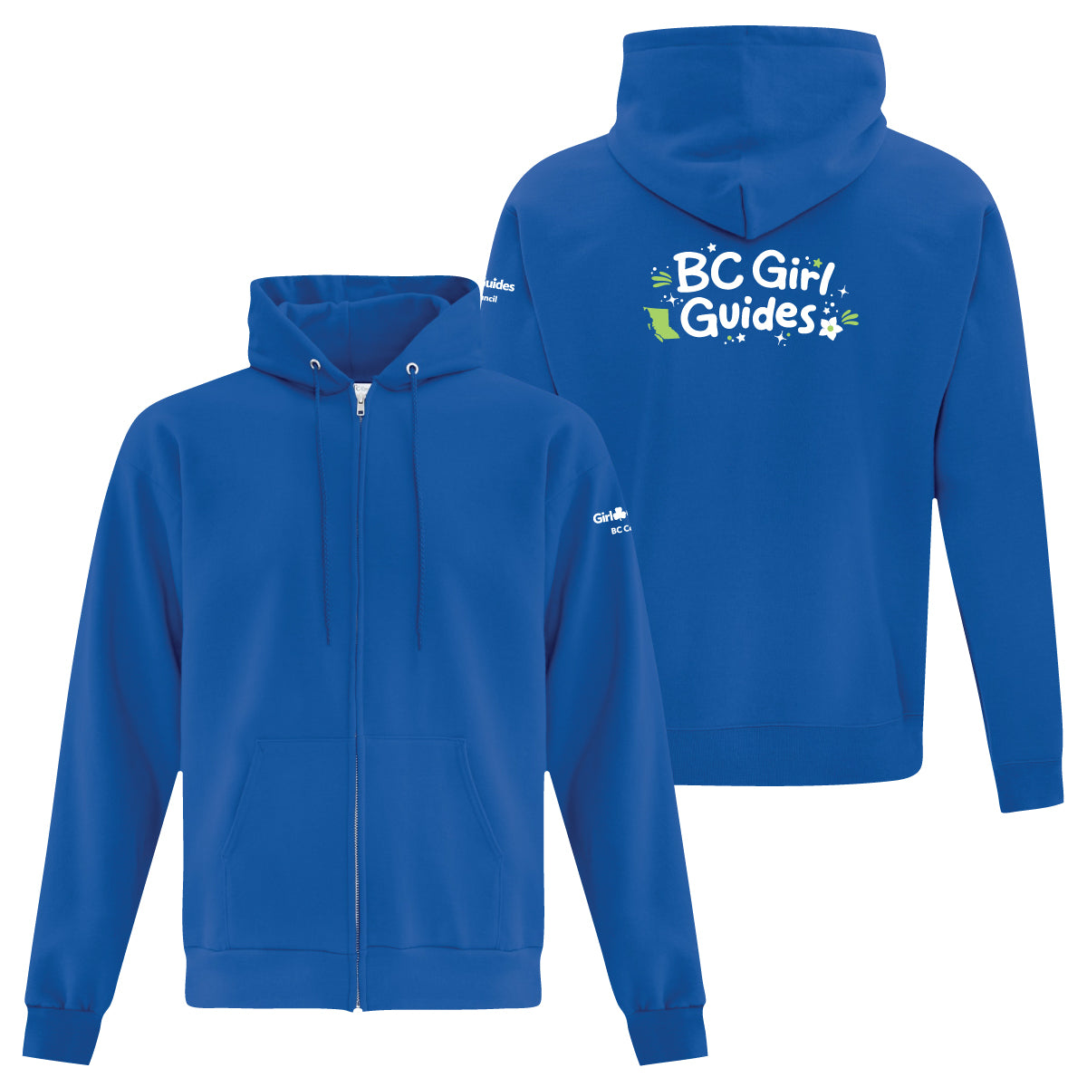 BC Girl Guides - Adult Full Zip Hoodie - ATCF2600 - ROYAL