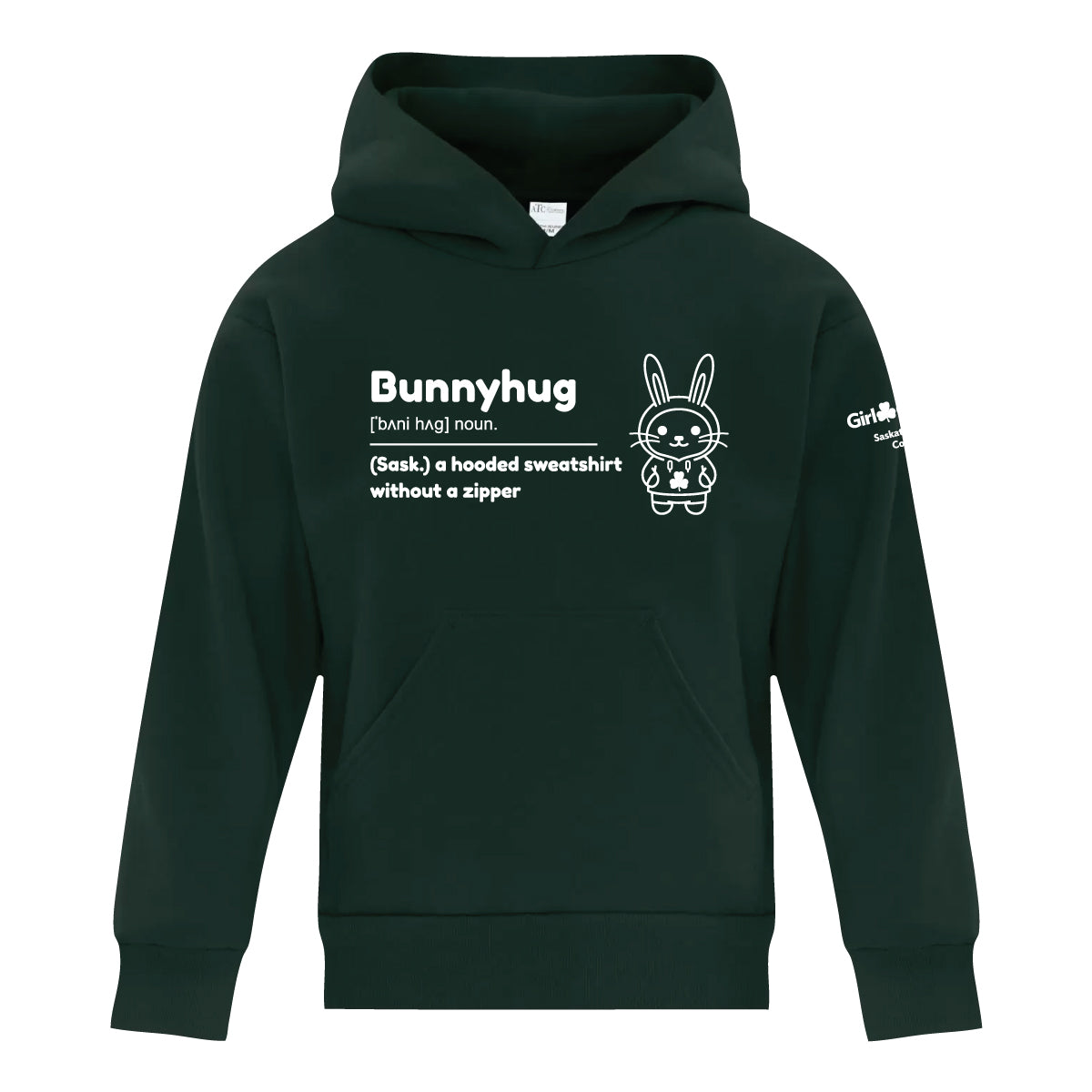 SK COUNCIL BUNNY HUG - YOUTH PULLOVER HOODIE - DARK GREEN ATCY2500