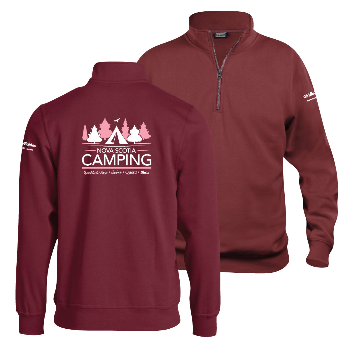 NS COUNCIL - Unisex 1/4 zip Sweatshirt - MQK00108 - BURGUNDY