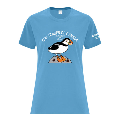 NL COUNCIL - PUFFIN - LADIES T SHIRT - AQUATIC BLUE - ATC1000L