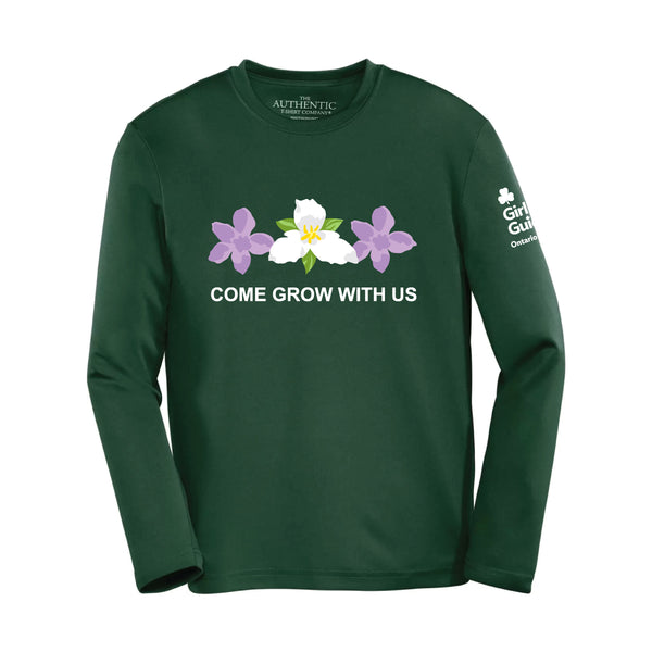 ON COUNCIL - YOUTH LONG SLEEVE PERFORMANCE T SHIRT - FOREST GREEN
