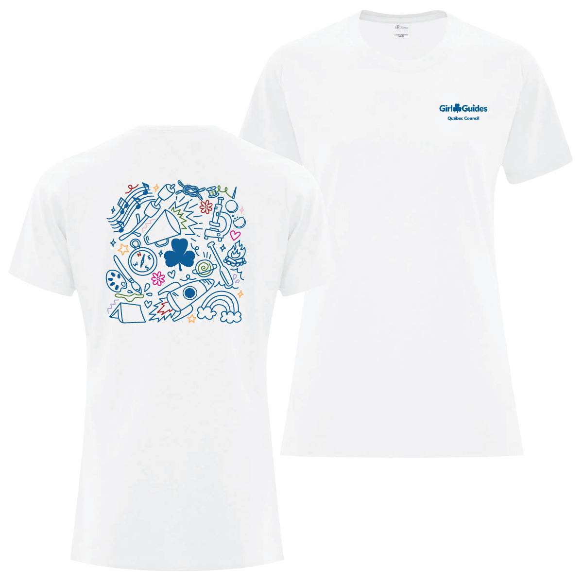 QC COUNCIL - COLLAGE - LADIES T SHIRT - WHITE - ATC1000L ENGLISH