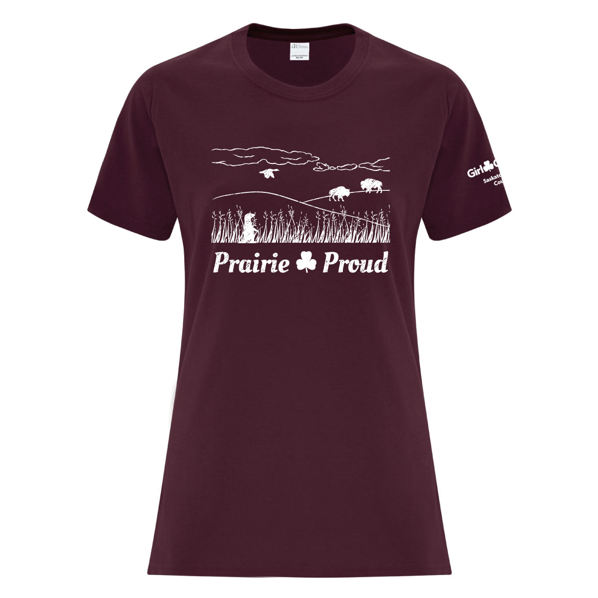 SK COUNCIL - PRAIRIE - LADIES T SHIRT - MAROON - ATC1000L