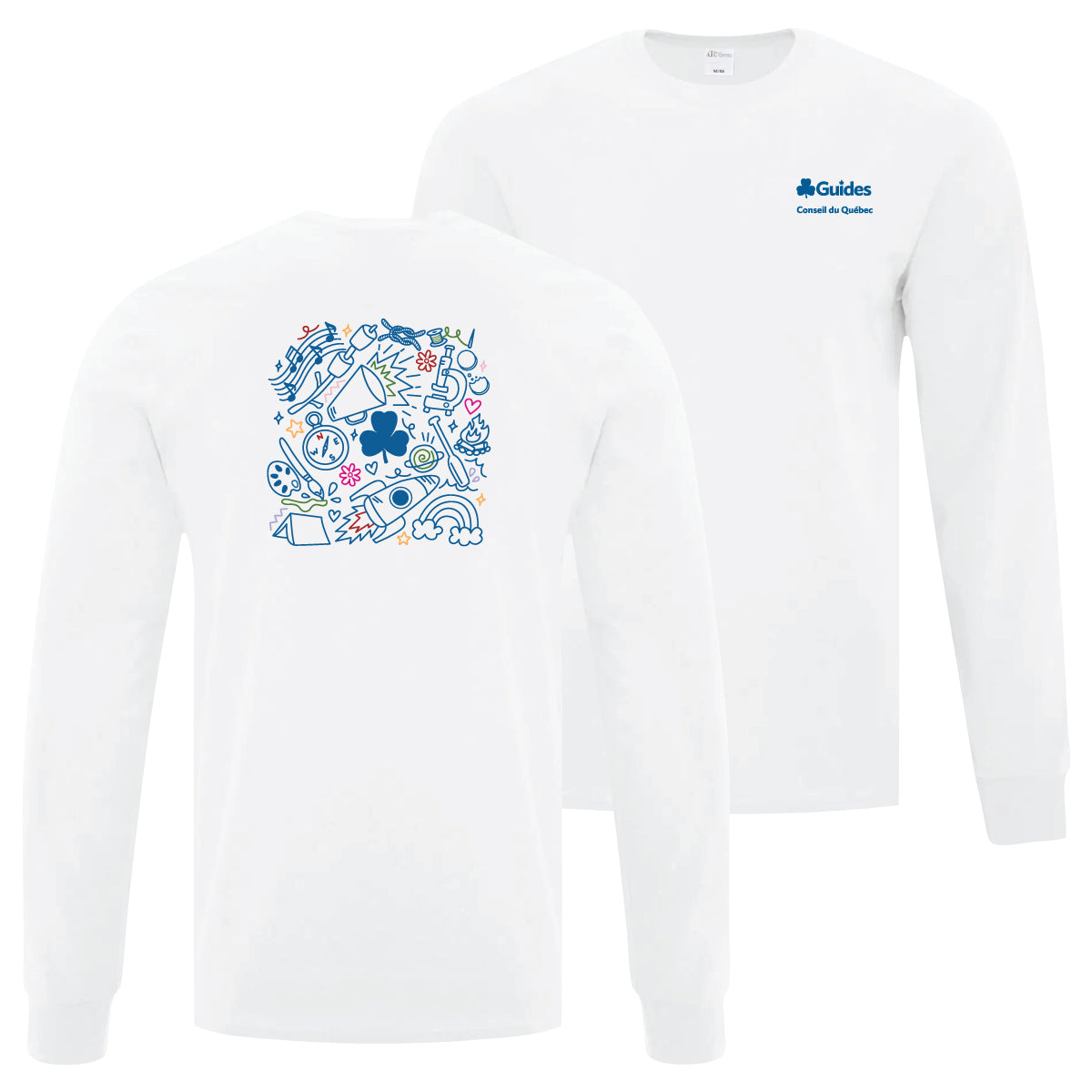 QC COUNCIL - ADULT LONG SLEEVE T SHIRT - WHITE - ATC1015 - FRENCH