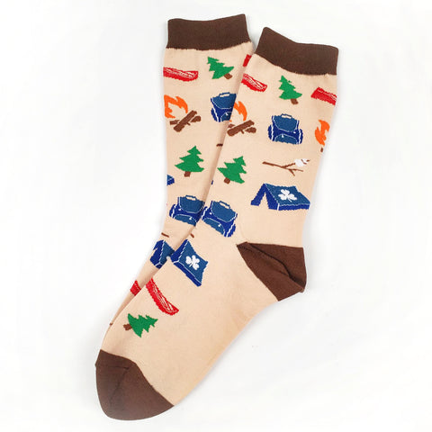 Camping Motif socks - youth size ( age (7-10)