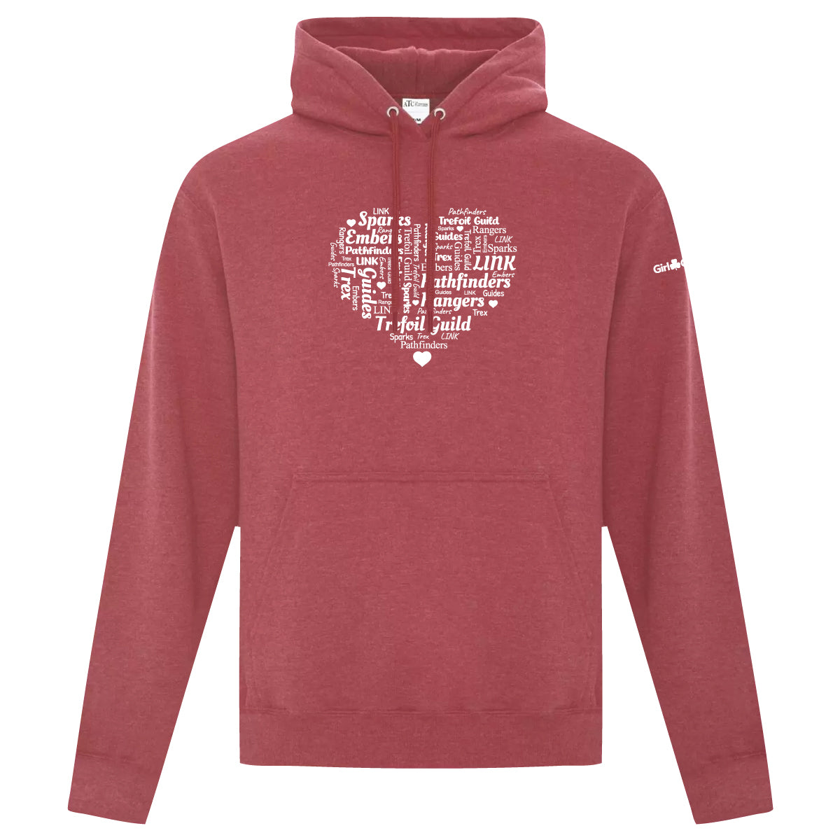 HEART WORDLE ADULT PULLOVER HOODIE HEATHER RED ATCF2500