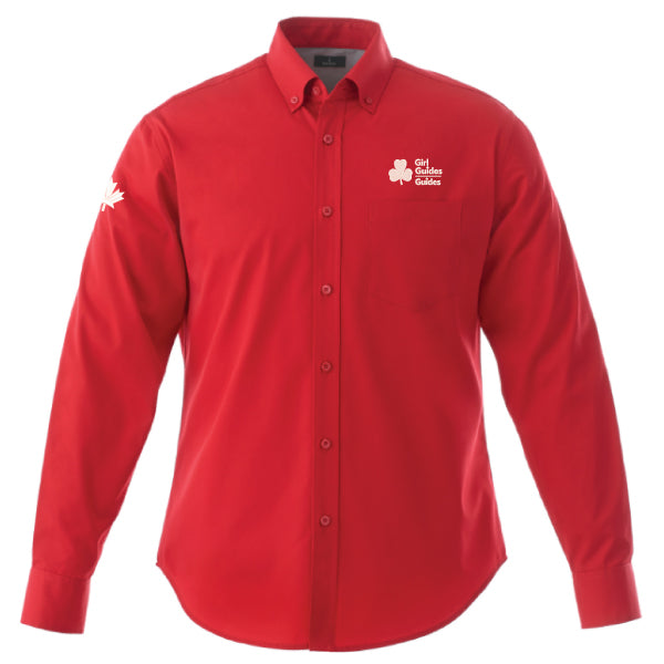 INT'L LONG SLEEVE BUTTON SHIRT MEN'S - RED - 17744