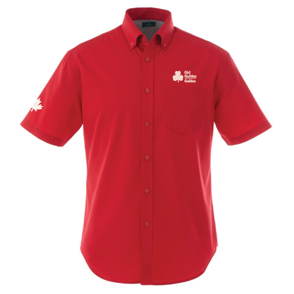 INT'L SHORT SLEEVE BUTTON SHIRT MEN'S - RED - 17745