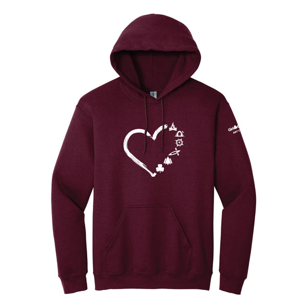 ANY COUNCIL - ADULT PULLOVER HOODIE - MAROON - 1850  **PLEASE NOTE:  ANY COUNCIL IS THE COUNCIL FOR ALBERTA, NORTHWEST TERRITORY AND YUKON NOT A CHOICE FOR ANOTHER COUNCIL***