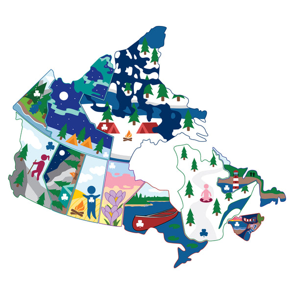Canada Map Crest Puzzle Set -Sublimated Crests with Adhesive backing
