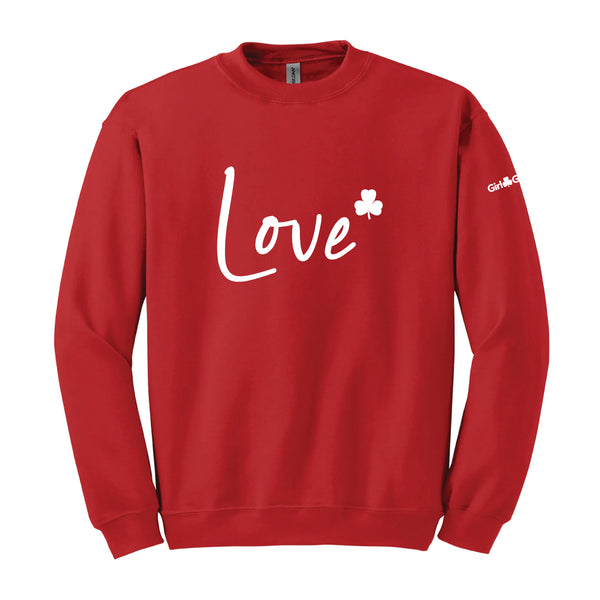 "Love" Adult Crewneck Sweatshirt  1801 - Red