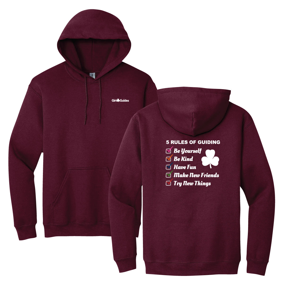 5 RULES OF GUIDING - ADULT PULLOVER HOODIE - MAROON - 1850