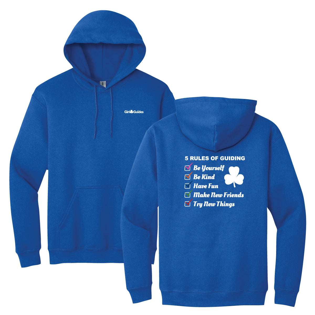 5 RULES OF GUIDING - ADULT PULLOVER HOODIE - ROYAL BLUE - 1850