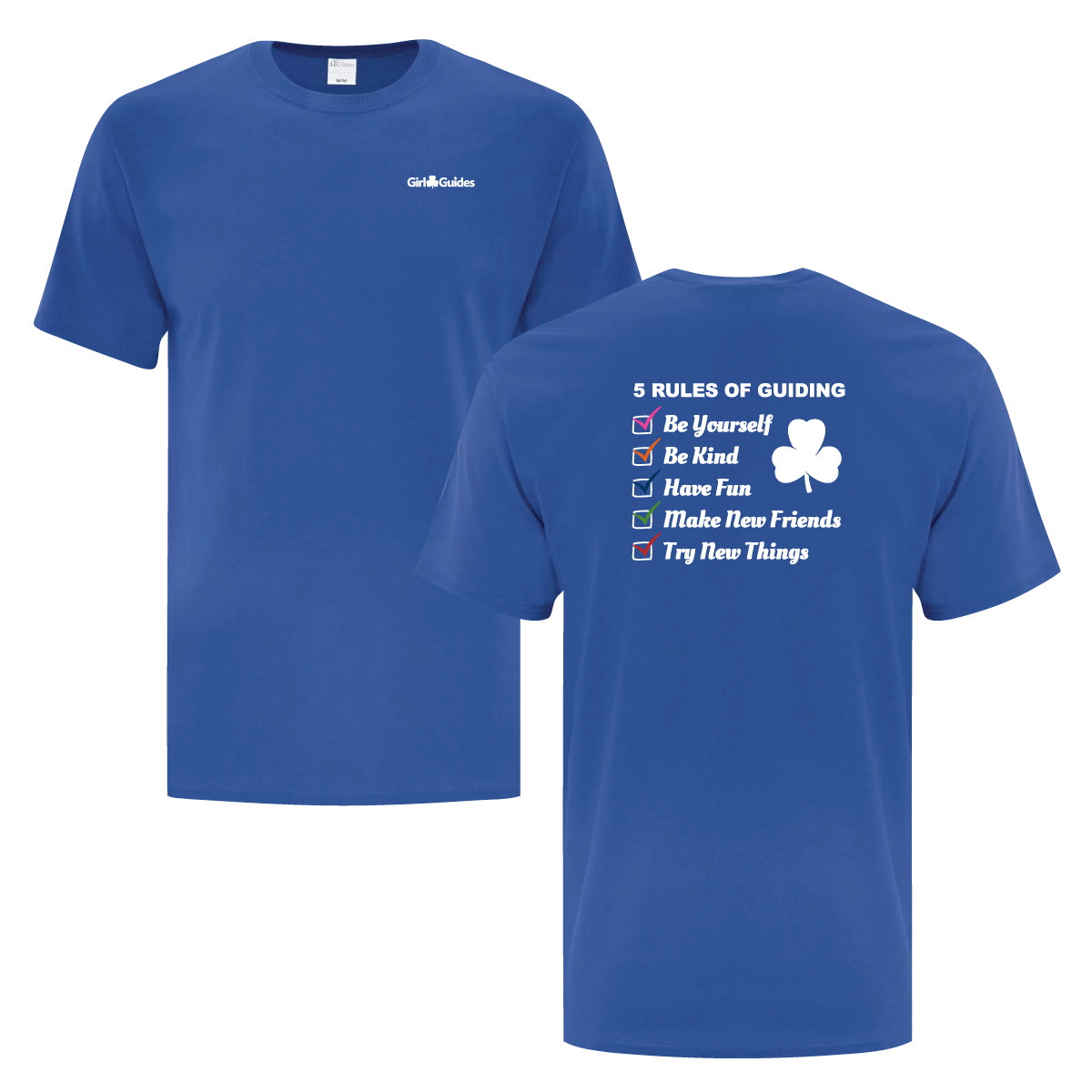 5 RULES OF GUIDING - ADULT T SHIRT - ROYAL BLUE - ATC1000