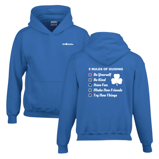 5 RULES OF GUIDING - YOUTH PULLOVER HOODIE - ROYAL BLUE - 1850B