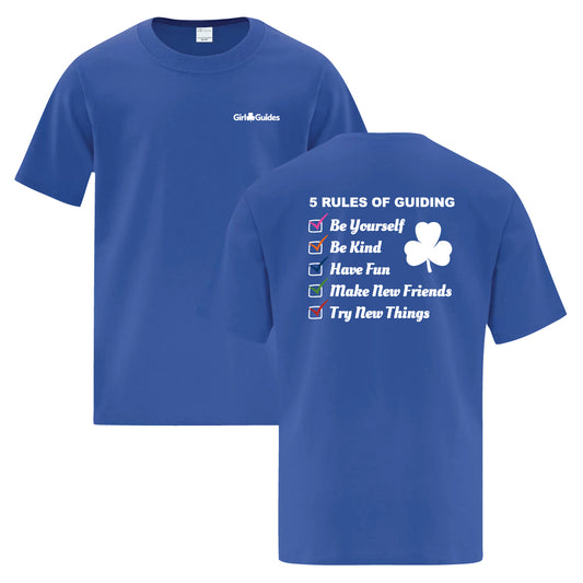 5 RULES OF GUIDING - YOUTH T SHIRT - ROYAL BLUE - ATC1000Y