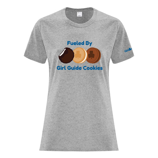 FUELED BY COOKIES  LADIES T SHIRT - ATHLETIC HEATHER - ATC1000L