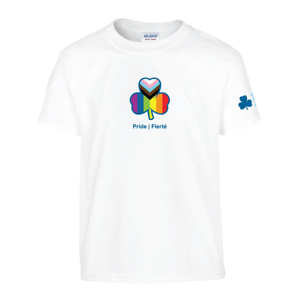 Youth Pride T-shirt 500B - White - Bilingual Logo