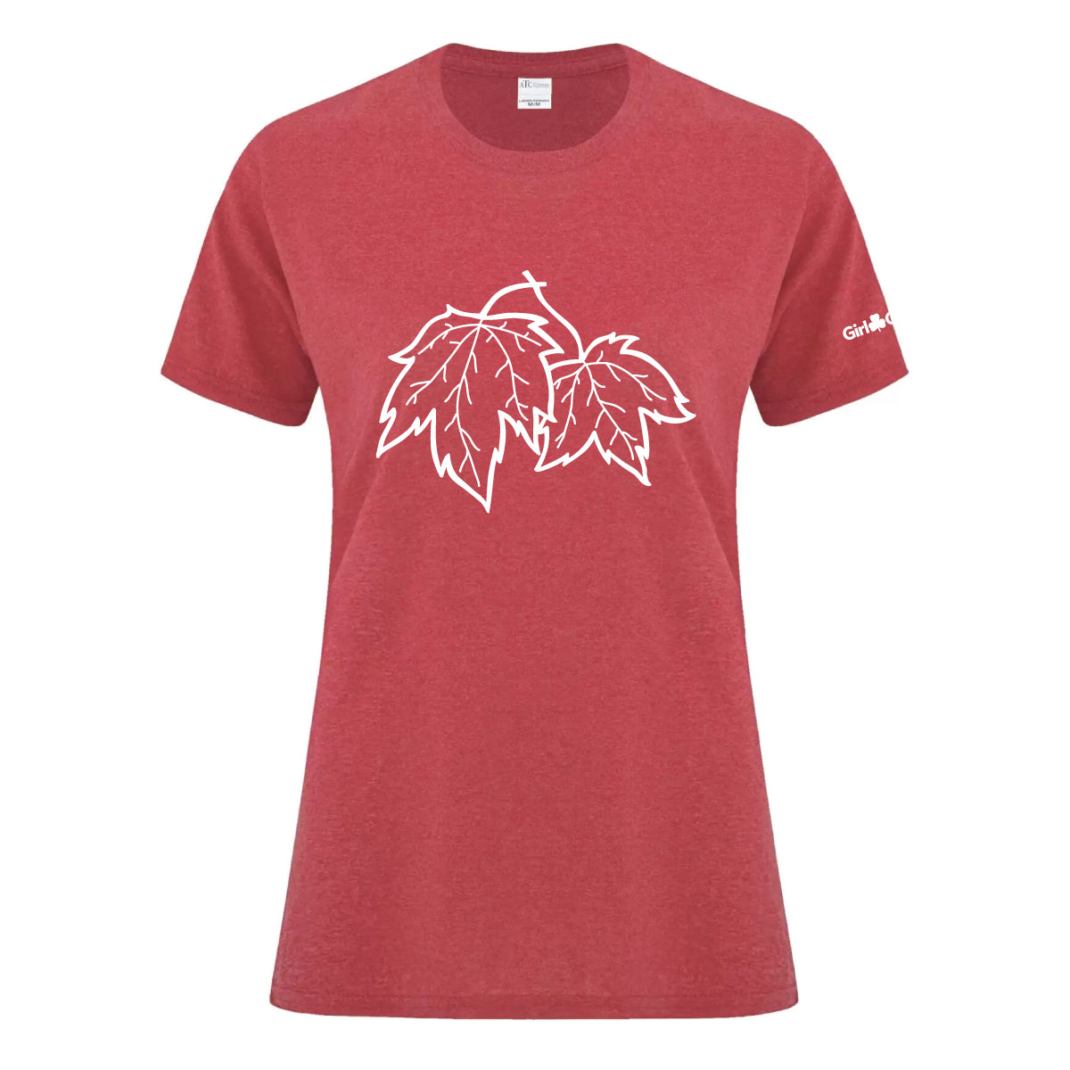 Ladies T shirt ATC1000L - HEATHER RED - Retro Maple Leaf Design