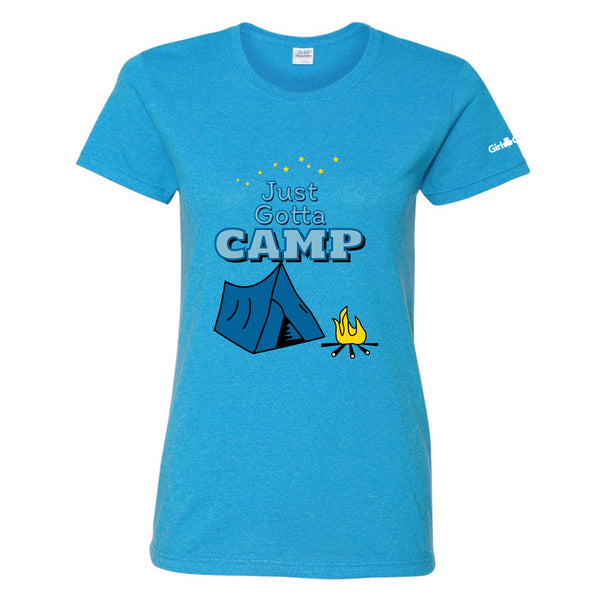Ladies T shirt - 5000L - HEATHER SAPPHIRE - RETRO JUST GOTTA CAMP