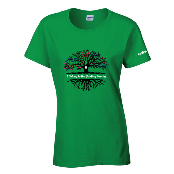 Guiding Family Tree  -  Ladies T shirt - 5000L - Irish Green