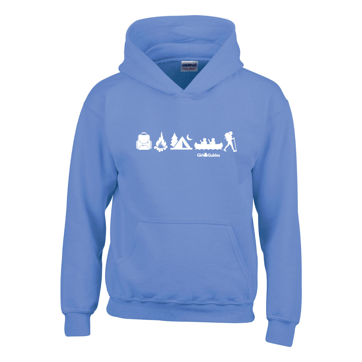 Outdoor Symbols Youth Hoodie - 185B - Carolina Blue