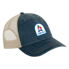 Pigment Dyed Trucker Cap/hat - C1322- Navy/Creme