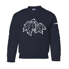 MAPLE LEAF -  Youth Crewneck Sweatshirt g180b - Navy