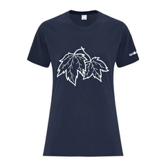 MAPLE LEAF - LADIES T SHIRT - NAVY - ATC1000L