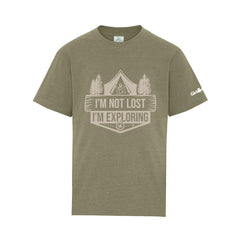 I'M NOT LOST, I'M EXPLORING - YOUTH T SHIRT - EARTH WASH MILITARY GREEN - ATC6040Y