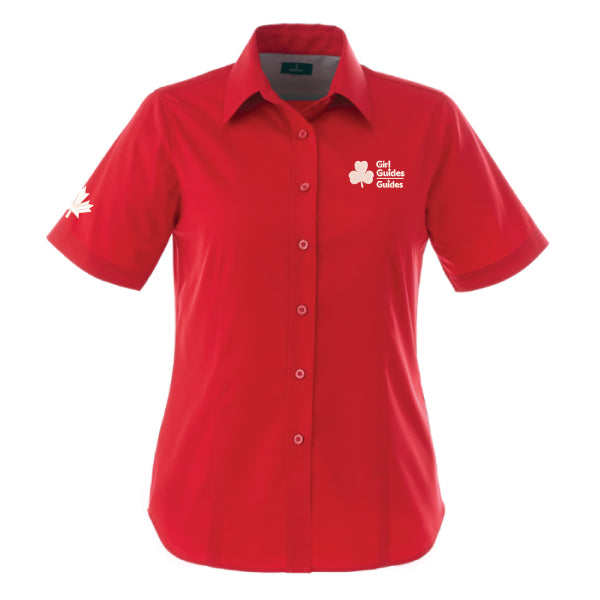 INT'L SHORT SLEEVE BUTTON SHIRT LADIES - RED - 97745