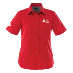 INT'L SHORT SLEEVE BUTTON SHIRT LADIES CUT - RED - 97745 *** NEW ***
