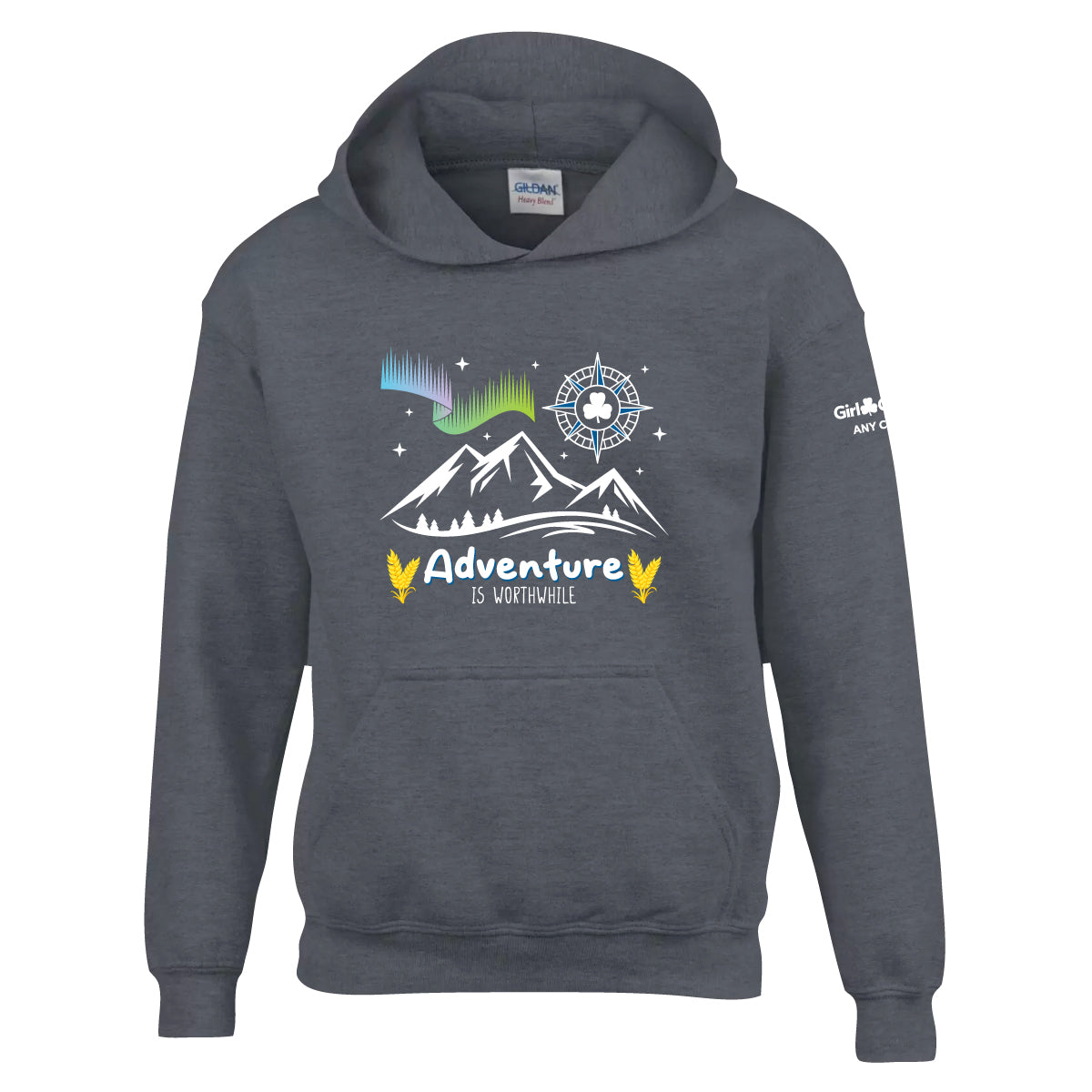 ANY COUNCIL - YOUTH PULLOVER HOODIE- DARK HEATHER GREY - 1850B **PLEASE NOTE:  ANY COUNCIL IS THE COUNCIL FOR ALBERTA, NORTHWEST TERRITORY AND YUKON NOT A CHOICE FOR ANOTHER COUNCIL ***