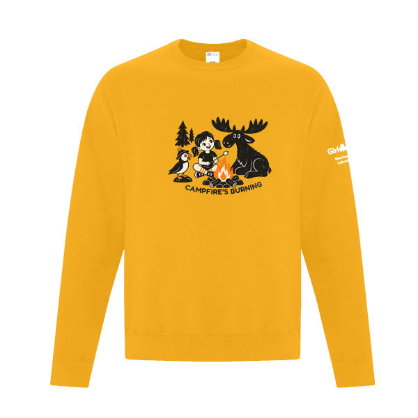 NL COUNCIL  - CAMPFIRE MOOSE - ADULT CREWNECK SWEATSHIRT - ATCF2400 - TEAM GOLD