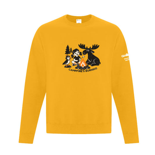 NL COUNCIL  - CAMPFIRE MOOSE - ADULT CREWNECK SWEATSHIRT - ATCF2400 - TEAM GOLD