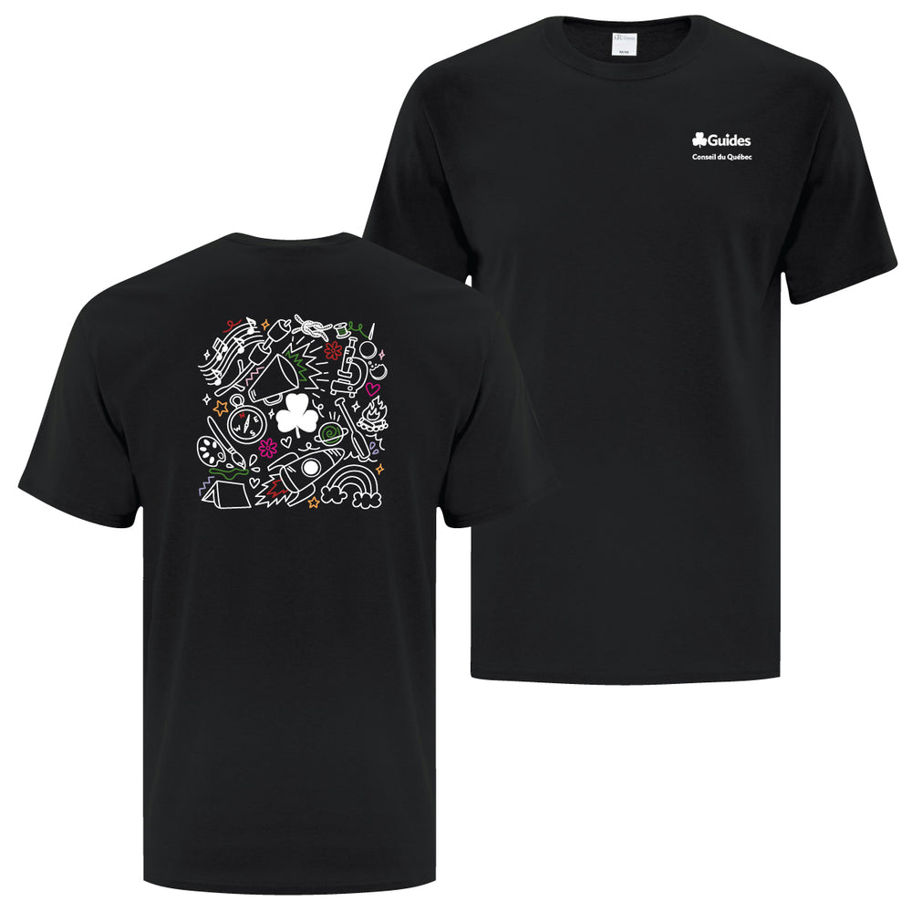 QC COUNCIL - COLLAGE - ADULT T SHIRT - BLACK - ATC1000 - FRENCH