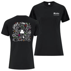 QC COUNCIL - COLLAGE - LADIES T SHIRT - BLACK - ATC1000L - FRENCH