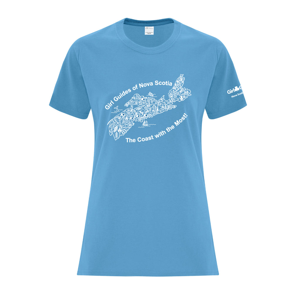 NS COUNCIL - MAP - LADIES T SHIRT - AQUATIC BLUE - ATC1000L