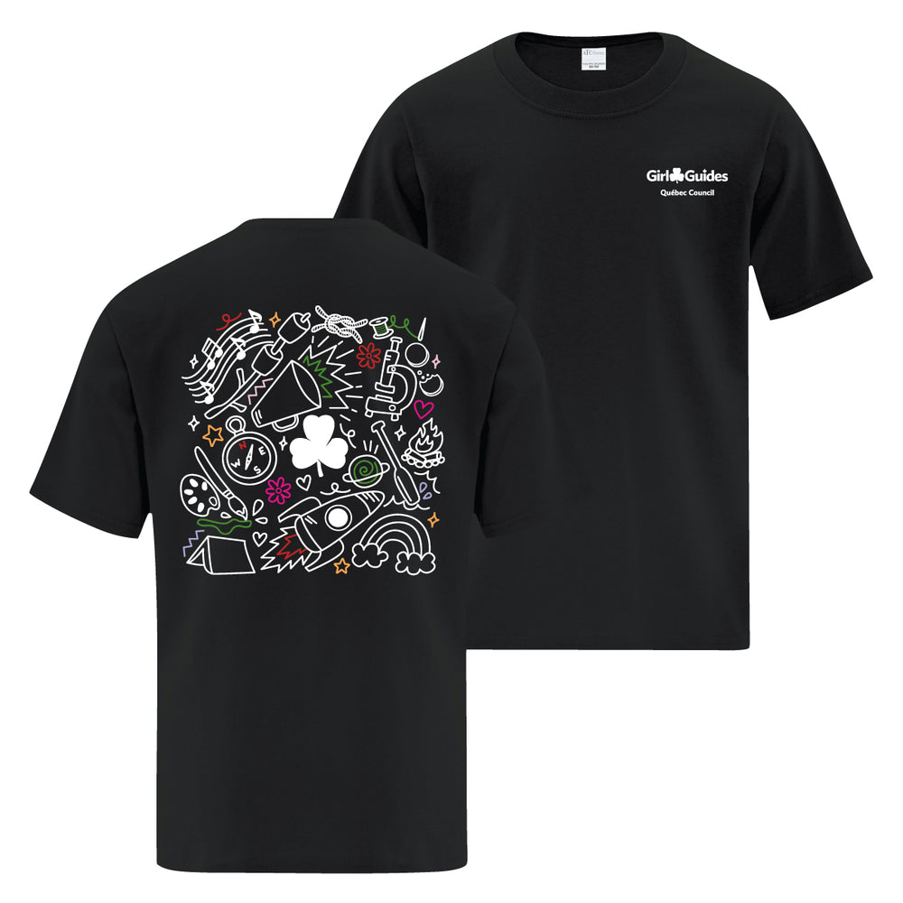 QC COUNCIL - COLLAGE - YOUTH T SHIRT - BLACK - ATC1000Y - ENGLISH