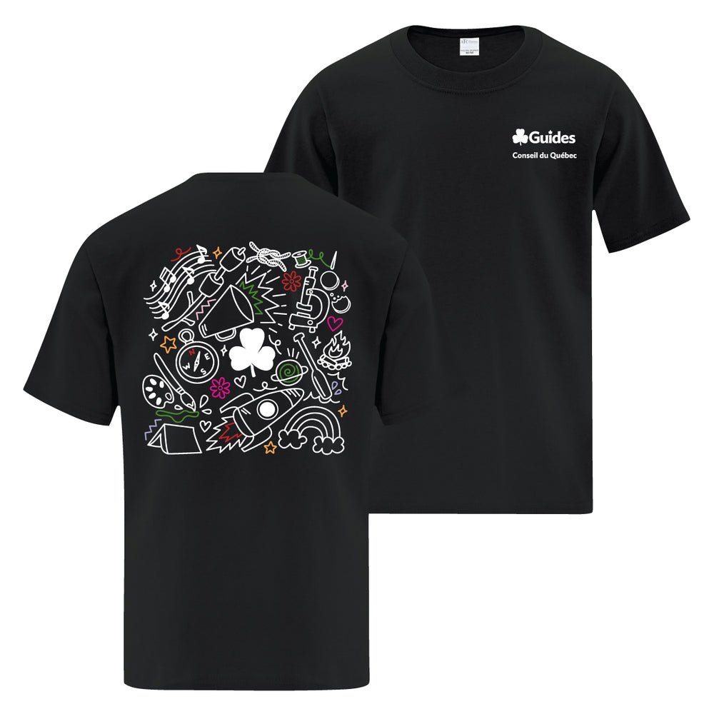QC COUNCIL - COLLAGE - YOUTH T SHIRT - BLACK - ATC1000Y - FRENCH