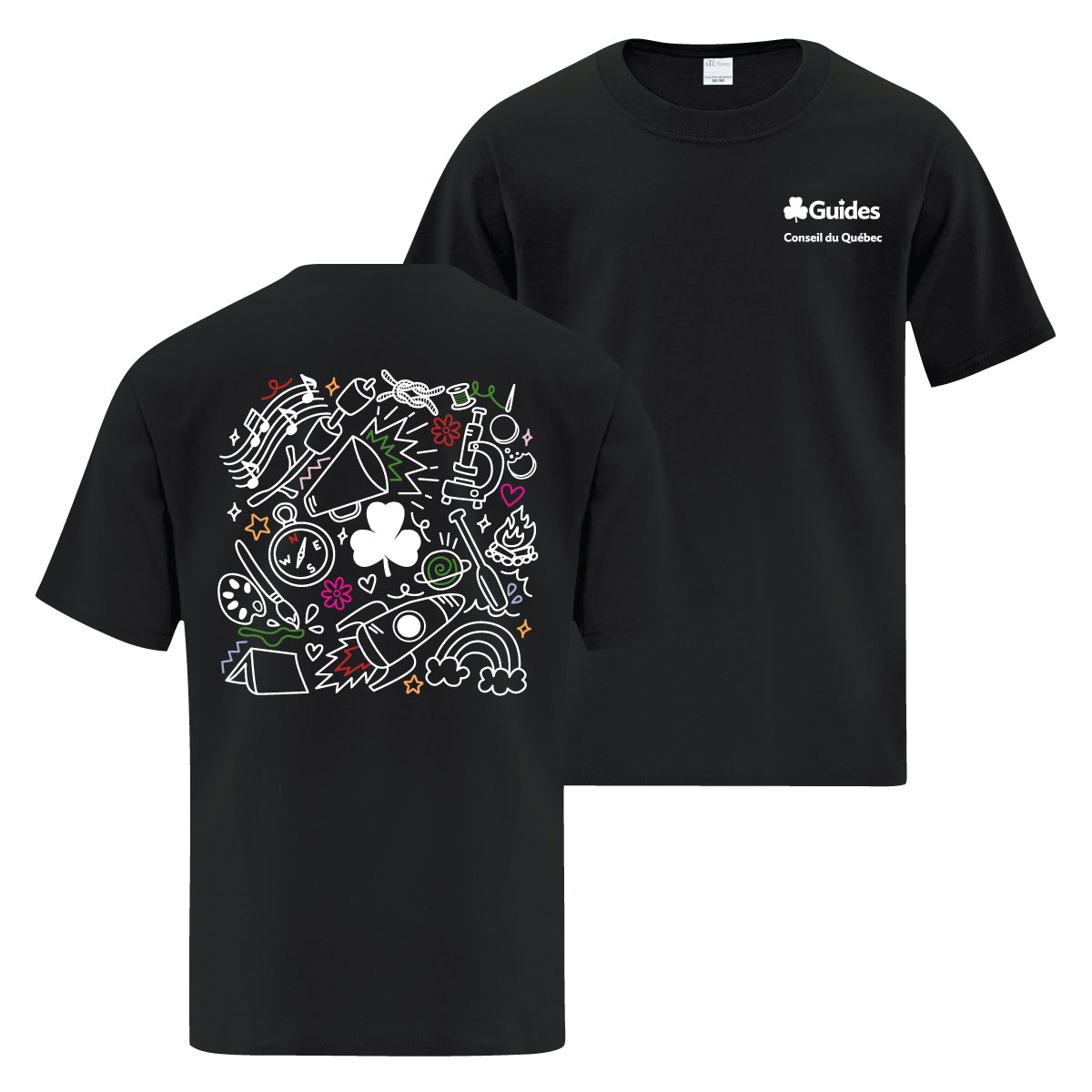 QC COUNCIL - COLLAGE - YOUTH T SHIRT - BLACK - ATC1000Y - FRENCH