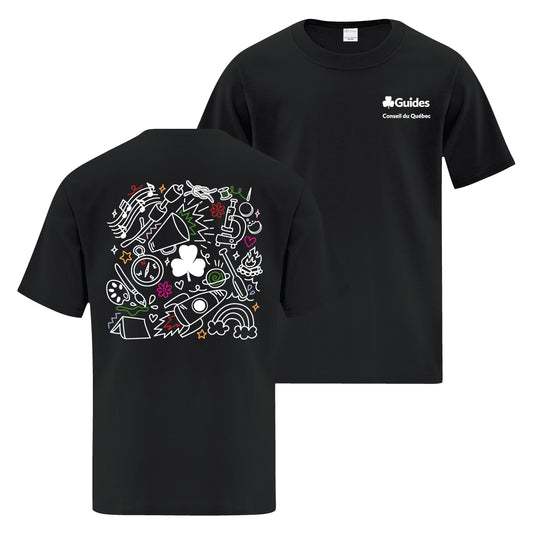 QC COUNCIL - COLLAGE - YOUTH T SHIRT - BLACK - ATC1000Y - FRENCH