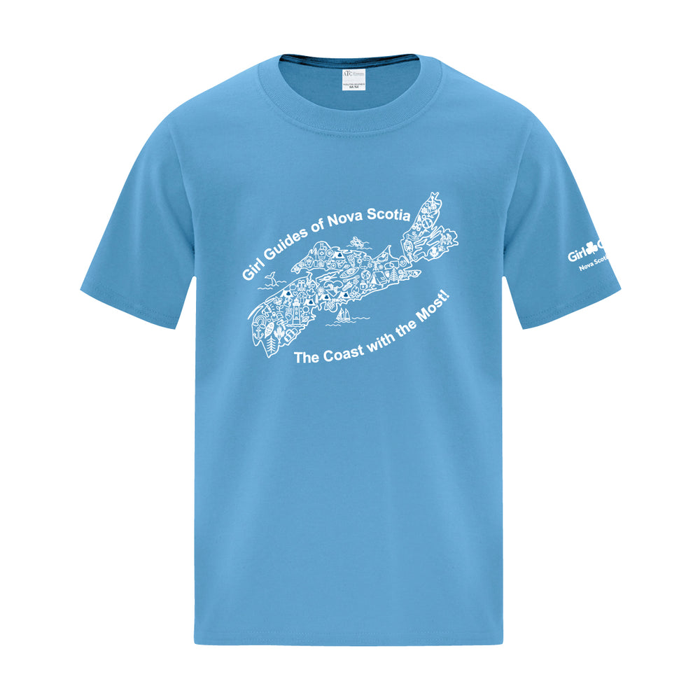 NS COUNCIL - MAP - YOUTH T SHIRT - AQUATIC BLUE - ATC1000Y