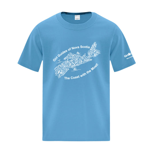 NS COUNCIL - MAP - YOUTH T SHIRT - AQUATIC BLUE - ATC1000Y