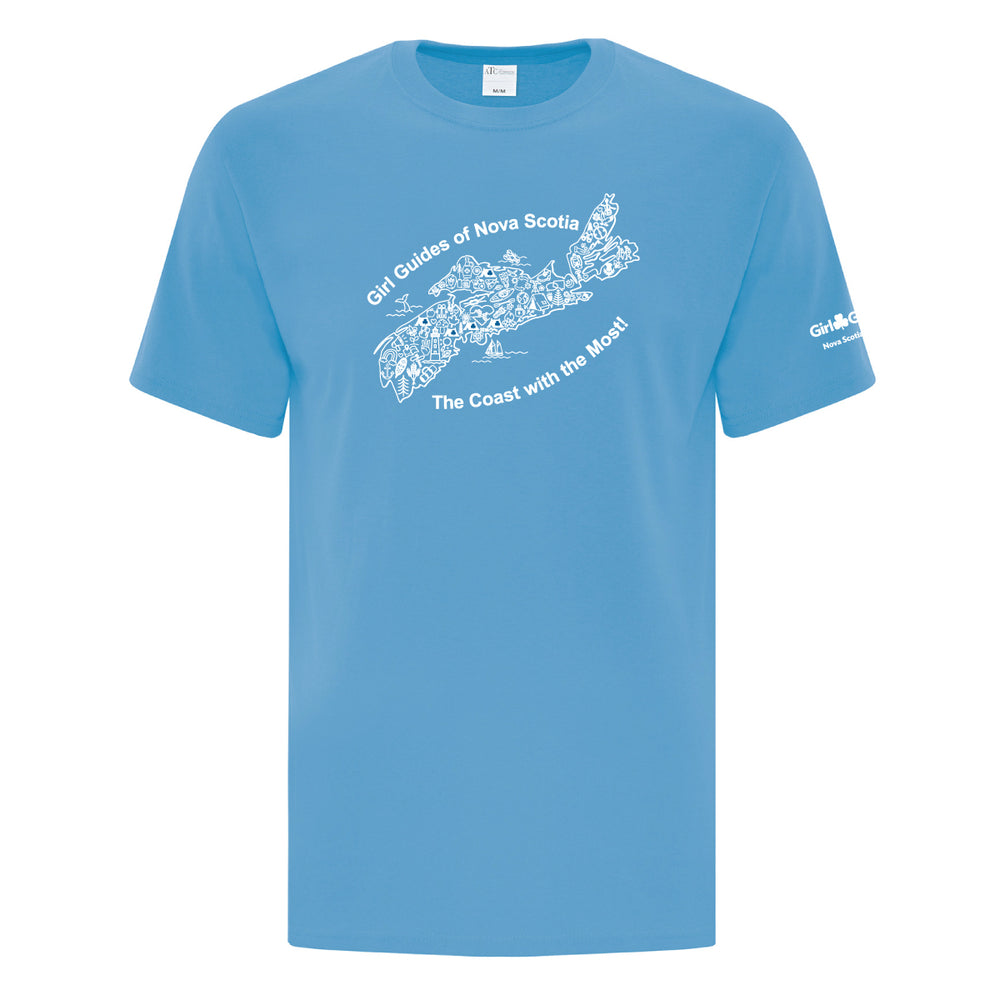 NS COUNCIL - MAP - ADULT T SHIRT - AQUATIC BLUE - ATC1000