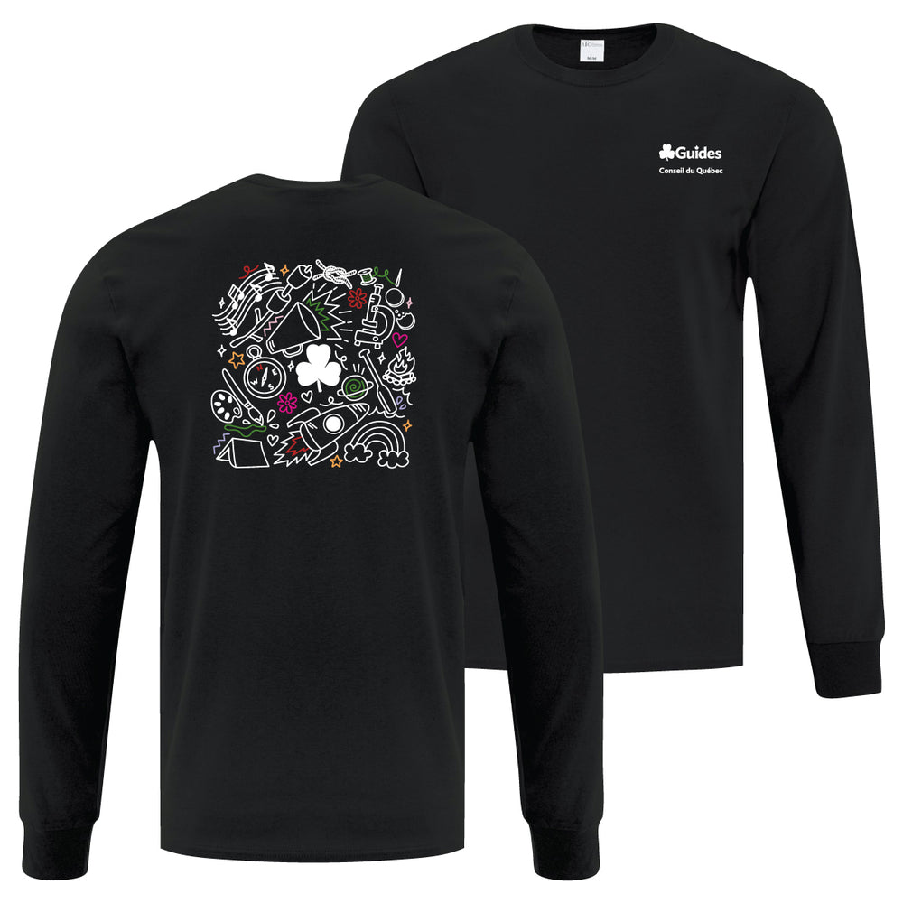 QC COUNCIL - ADULT LONG SLEEVE T SHIRT - BLACK - ATC1015 - FRENCH