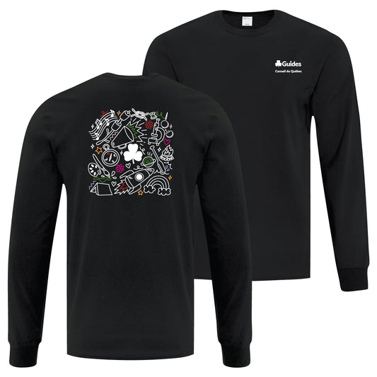 QC COUNCIL - ADULT LONG SLEEVE T SHIRT - BLACK - ATC1015 - FRENCH