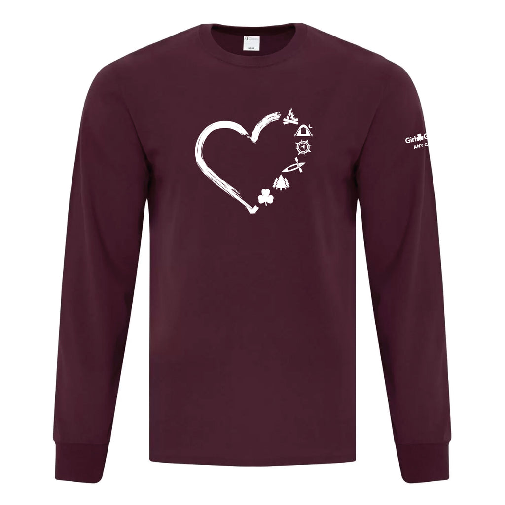 ANY COUNCIL - ADULT LONG SLEEVE T SHIRT- MAROON - ATC1015   **PLEASE NOTE:  ANY COUNCIL IS THE COUNCIL FOR ALBERTA, NORTHWEST TERRITORY AND YUKON NOT A CHOICE FOR ANOTHER COUNCIL***